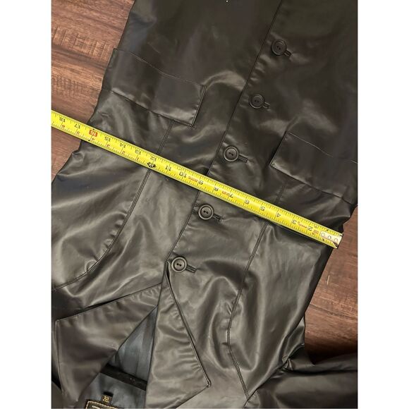 Compagnie Internationale Express Trench Black Classic Designer Jacket Sz 5/6 - Picture 9 of 10